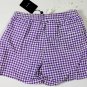 KITON SWIMSUIT $425 PURPLE/WHITE CHECK LOGO COUTURE BEACHWEAR TRUNK L 52e NEW