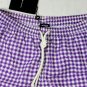 KITON SWIMSUIT $425 PURPLE/WHITE CHECK LOGO COUTURE BEACHWEAR TRUNK L 52e NEW