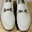 SALVATORE FERRAGAMO SHOES $590 WHITE GANCINI LOGO ORNAMENTED LOAFER 8.5 41.5 NEW