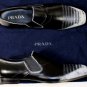 PRADA SHOES $850 BLACK CALF DISTRESSBLEACHED CAPTOE STITCHED LOAFER 11 44 NEW