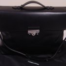 COSTUME NATIONAL BRIEFCASE $1545 BLACK CALFSKIN LOGO KEY-LOCKED BUSINESS BAG NEW