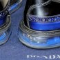 PRADA SHOES $850 BLACK/BLUE TOE ORNAMENT LOGO LEVITATE SOLE OXFORD 6.5 39 NEW