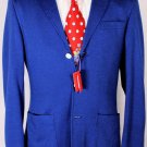 ISAIA JACKET $1195 BLUE 3-BTN COTTON/CASHMERE LIGHT SPORT COAT MED 50e NEW