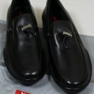 PRADA SPORT SHOES $645 BLACK CALFSKIN TOGGLE VAMP LOGO SOLE LOAFER 11 44 NEW
