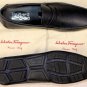 SALVATORE FERRAGAMO SHOES $545 NAVY LOGO EMBOSS PENNY VAMP DRIVER 8.5 41.5e NEW