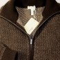 BRIONI SWEATER $1850 DK BROWN KNIT 100%CASHMERE 8-PLY DUAL ZIP BOMBER M 50 NEW