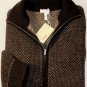 BRIONI SWEATER $1850 DK BROWN KNIT 100%CASHMERE 8-PLY DUAL ZIP BOMBER M 50 NEW