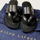 RALPH LAUREN SHOES $425 BLACK LEATHER MULTI-STRAP THONG SANDALS 8 41e NEW