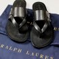RALPH LAUREN SHOES $425 BLACK LEATHER MULTI-STRAP THONG SANDALS 8 41e NEW