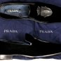 PRADA SHOES $855 BLACK VELVET LOGO CREST ORNAMENTED SMOKING LOAFERS 9.5 42.5 NEW