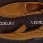 A.TESTONI SHOES $445 TAN BROWN NUBUCK LOGO SIGNATURE SOLE DRIVERS 12D 45e NEW