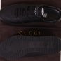 GUCCI SHOES $525 BLACK LOGO GUCCISSIMA EMBELLISHED LOW PROFILE TRAINER 8 41e NEW