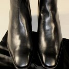 YVES SAINT LAURENT $1295 BLACK CALF BACK LACE BUCKLED CUBAN HEEL BOOT 11 44 NEW