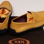 TOD'S SHOES $545 BEIGE LOGO VAMP CALFSKIN PEBBLE SOLE WINTER LOAFER 11 44e NEW