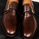 CORNELIANI SHOES $745 DARK BROWN BUCKLED MONK HANDMADE DRESS SHOES 10.5 43.5 NEW