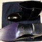 PRADA SHOES $1265 BLACK STACKED HEEL SIDE ZIP POLISHED CALF BOOTS 11 44 NEW
