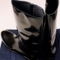 PRADA SHOES $1265 BLACK STACKED HEEL SIDE ZIP POLISHED CALF BOOTS 11 44 NEW