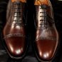 CORNELIANI SHOES $695 DARK BROWN CAPTOE OXFORD HANDMADE DRESS SHOES 10 43e NEW