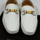 GUCCI SHOES $545 IVORY LOGO BAMBOO HORSE BIT ORNAMENTED VAMP DRIVER 9 42 NEW