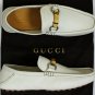 GUCCI SHOES $545 IVORY LOGO BAMBOO HORSE BIT ORNAMENTED VAMP DRIVER 9 42 NEW