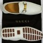 GUCCI SHOES $545 IVORY LOGO BAMBOO HORSE BIT ORNAMENTED VAMP DRIVER 9 42 NEW