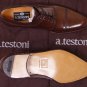 A. TESTONI SHOES $1090 BROWN CALF TOE ORNAMENTED CAPTOE HANDMADE DERBY 9 42 NEW