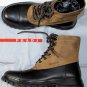 PRADA SPORT SHOES $590 BLACK/BROWN LEATHER/SUEDE LOGO EMBOSSED BOOTS 9 42.5e NEW