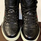 GUCCI SHOES $645 BLACK GUCCISSIMA EMBOSSED LOGO HITOP TRAINER 11.5 44.5e NEW