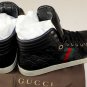 GUCCI SHOES $645 BLACK GUCCISSIMA EMBOSSED LOGO HITOP TRAINER 11.5 44.5e NEW