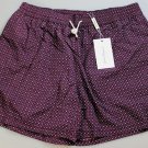 FERRAGAMO SWIMSUIT $355 MERLOT LOGO GANCINI PRINT LOGO ORNAMENT TRUNKS XL 54 NEW