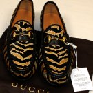 GUCCI SHOES $965 BROWN/BLACK PONY HAIR HORSEBIT ORNAMENTED LOAFER 8.5 41.5 NEW