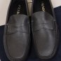 PRADA SHOES $595 STEEL GRAY SAFFIANO LEATHER LOGO ORNAMANTED DRIVER 12 45e NEW