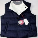 LUCIANO BARBERA VEST $980 NAVY WOOL QUILTED GOOSE DOWN 6-BTN GILET XXL 56e NEW