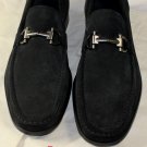 SALVATORE FERRAGAMO SHOES $565 BLACK LOGO GANCINI VAMP LOAFERS 10.5 43.5e NEW