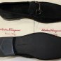 SALVATORE FERRAGAMO SHOES $565 BLACK LOGO GANCINI VAMP LOAFERS 10.5 43.5e NEW