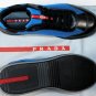 PRADA SPORT SHOES $450 BLACK/BLUE CALFSKIN/MESH SAILING TRAINERS 8.5 41.5e NEW