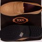 TOD'S SHOES $540 BROWN LOGO VAMP SUEDE PEBBLE SOLE CITY LOAFER 10.5 43.5e NEW