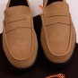 TOD'S SHOES $540 BROWN LOGO VAMP SUEDE PEBBLE SOLE CITY LOAFER 10.5 43.5e NEW
