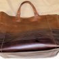 BOTTEGA VENETA EDOARDO BAG $2850 DK BROWN CALFSKIN STRIPED DEGRADE TOTE BAG NEW