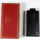 MUST DE CARTIER GLASSES CASE $365 BLACK GRAINED COWHIDE LOGO ORNAMENTED CASE NEW