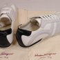 SALVATORE FERRAGAMO SHOES $465 WHITE/BLACK LOGO DRAGON TRAINERS 11.5 44.5e NEW