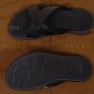 GUCCI SHOES $395 BLACK LOGO GUCCISSIMA CROSS STRAP SANDALS 8 41e NEW