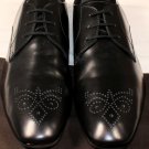 TOD'S SHOES $575 BLACK LOGO EMBOSSED TOE ORNAMENTED PEBBLE SOLE DERBY 11 44e NEW