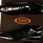 TOD'S SHOES $575 BLACK LOGO EMBOSSED TOE ORNAMENTED PEBBLE SOLE DERBY 11 44e NEW