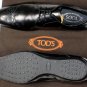 TOD'S SHOES $575 BLACK LOGO EMBOSSED TOE ORNAMENTED PEBBLE SOLE DERBY 11 44e NEW