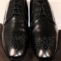 TOD'S SHOES $575 BLACK LOGO EMBOSSED TOE ORNAMENTED PEBBLE SOLE DERBY 11 44e NEW
