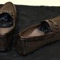 DOLCE & GABBANA SHOES $650 BROWN LOGO COPPER HORSEBIT VAMP DRIVER 9 42e NEW