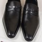 BALLY SHOES $545 BLACK POINTED BIKE TOE BINETT PENNY LOAFERS 12 45e NEW