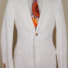 ETRO COAT $1645 WHITE w/SATIN TRIM 2-BTN LOGO COTTON DINNER JACKET 40R 50e NEW