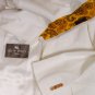 ETRO COAT $1645 WHITE w/SATIN TRIM 2-BTN LOGO COTTON DINNER JACKET 40R 50e NEW